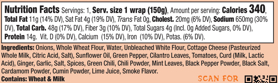 Paneer Tikka Street Wrap